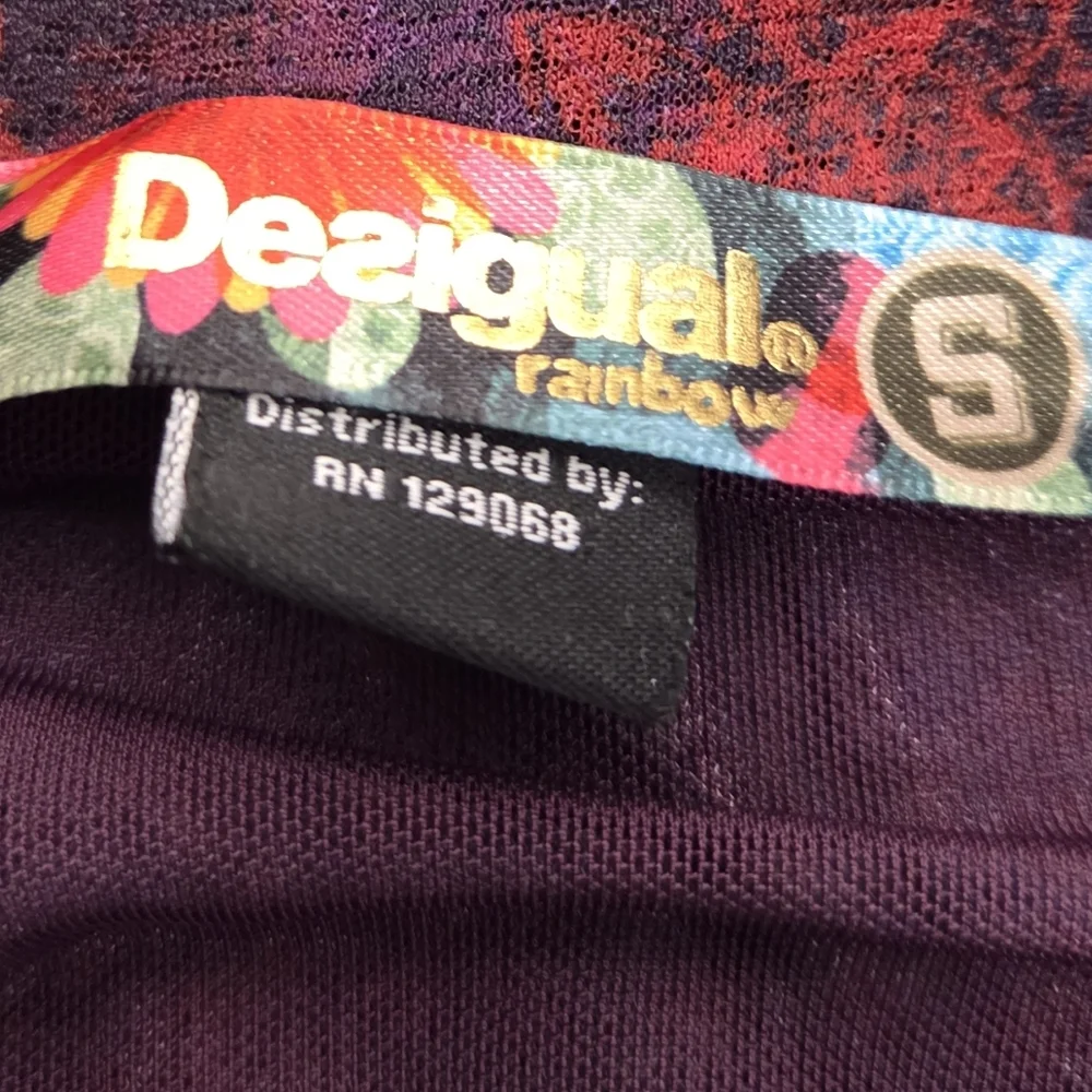 Desigual Rainbow Y2k Fun Colorful Bubble Skirt Pull On Lined Velvet Artsy Small - Picture 8 of 9